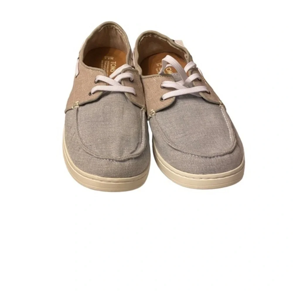 Toms mens culver boat shoe tan and blue size 8.5 NWOB - Picture 5 of 10